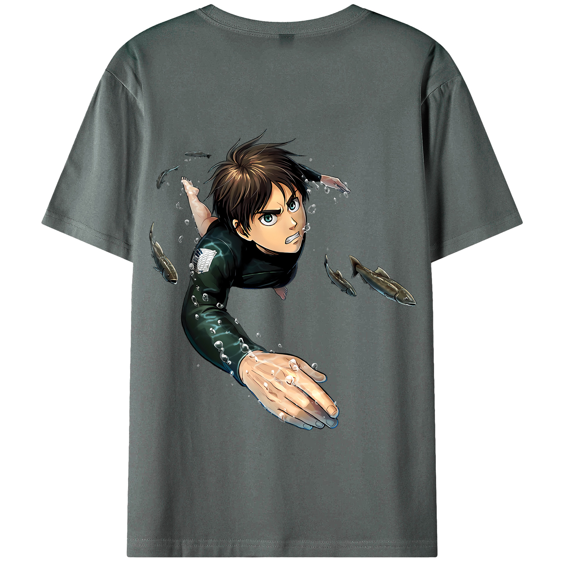 （画像用） 進撃の巨人 エレン･イェーガー Attack on Titan Eren Jäger 綿100％半袖Tシャツ（背面プリント）
